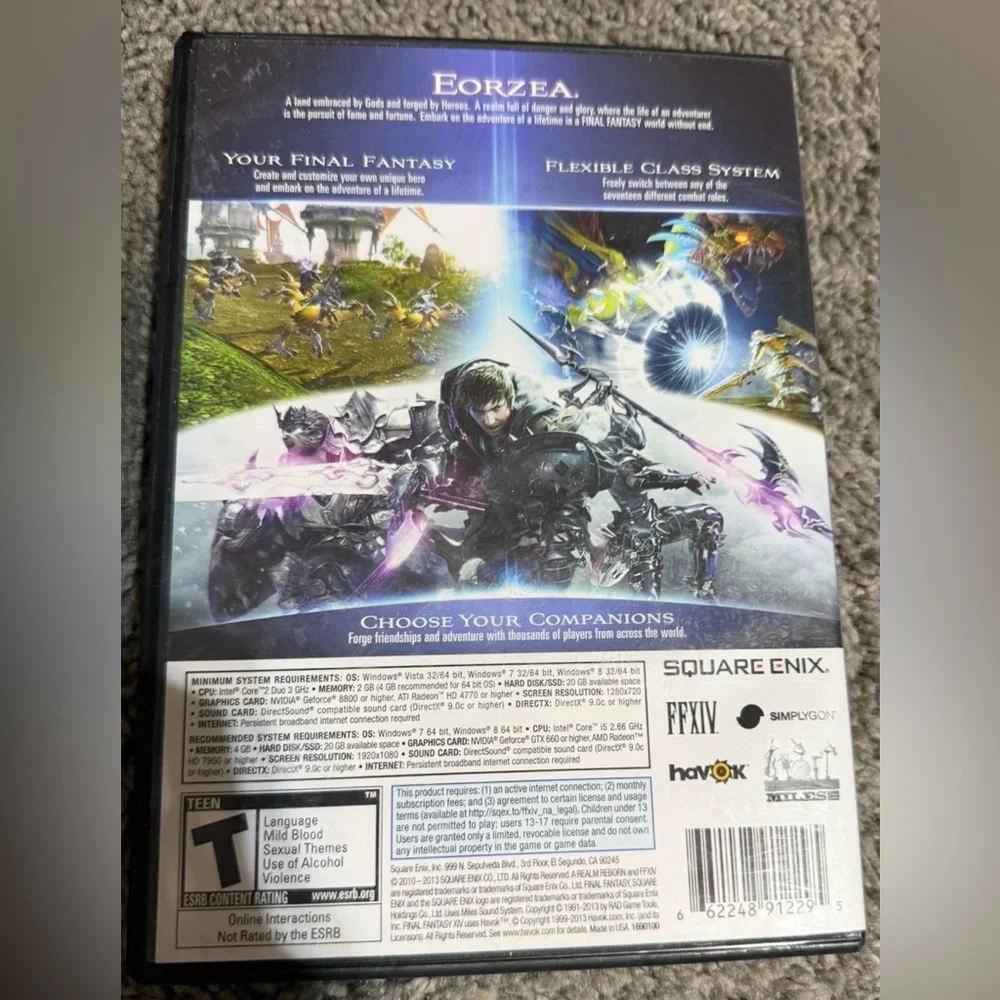 $5 Final Fantasy XIV: A Realm Reborn - Black PC Game Case $5 WHEN BUNDLED WITH 3